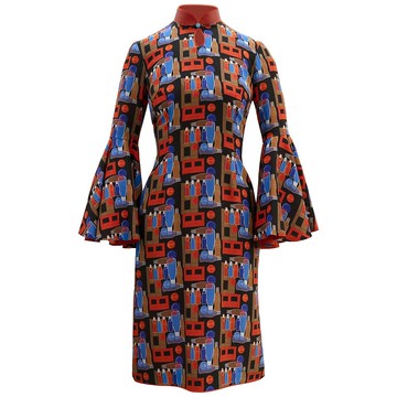 【汽水膠箱】經典紅白藍真絲長衫旗袍 | 國潮港風新中式 | 時尚