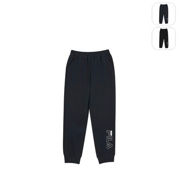 【FILA】KIDS 女童款 針織束口長褲-丈青 5PNY-8912-NV