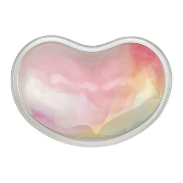 UniSync 水晶果凍感心形軟Q冰涼減壓手腕托滑鼠墊  粉色塗鴉  1個