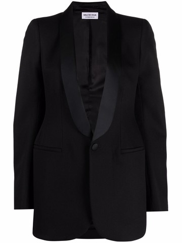 Balenciaga - Hourglass tuxedo jacket - women - Cotton/Polyester/Cupro/Viscose/Wool - 36 - Black