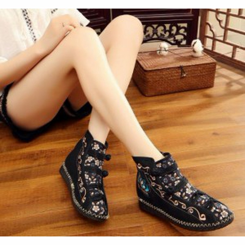 レディースシューズ チャイナ靴手作り北京布靴エスニックチャイナシューズカジュアル民族風 復古風花刺繍 ミュール婦人ハイヒール短靴 通販 Lineポイント最大1 0 Get Lineショッピング