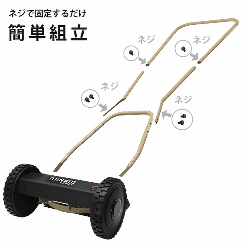 ミナト 芝刈り機 静音型 手押し式 LMA-460PRO (リール式5枚刃/刈幅