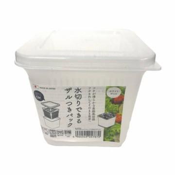日本製附濾籃收納方盒500ml(1入)