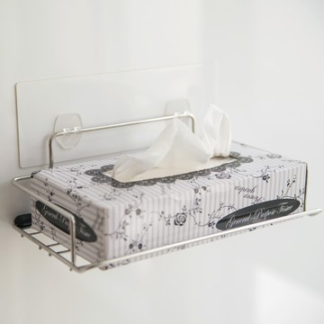 PEACHY LIFE 完美主義 白貼 不鏽鋼面紙盒抽取架  金屬銀  1個