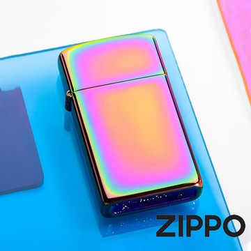[隔日到貨] ZIPPO 經典素面防風打火機 窄版幻彩 素面 20493 黃銅 美國製 煤油打火機