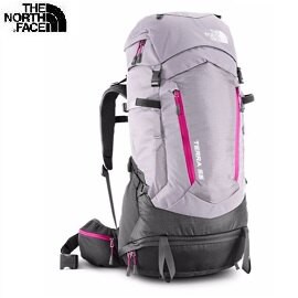 [ THE NORTH FACE ] 女 55L 專業登山背包 斑紋灰/粉桃紅 / 公司貨 NF00A1P1EQE {XS/S M/L}