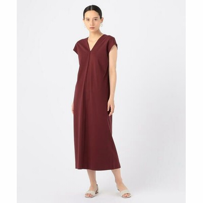 Tomorrowland トゥモローランド コットンナイロンリバーポンチ Vネックワンピース 39 ボルドー 34 7号 通販 Lineポイント最大get Lineショッピング