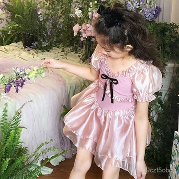 【可愛公主風】夏天戶外沙灘走秀 新款兒童泳衣 連體裙式泳裝 中大童女童泳衣 卡戴斯風格 可愛公主遊泳衣 兒童泳衣 女 兒