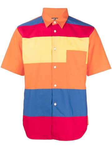 Comme Des Garçons Homme Deux - striped cotton shirt - men - Cotton - S - Orange