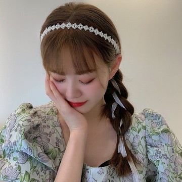 珍珠發帶女綁發網紅2021年新款秋天百搭外出頭飾仙女森系超仙發箍