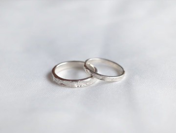 ni.kou 純銀 皺金法紋 情侶戒 婚戒 對戒