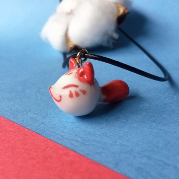 【擴香項鍊】香水精油項鍊-稻禾狐狸|手作陶藝 |擴香