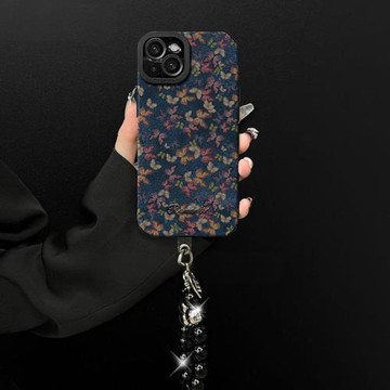 復古蝴蝶適用蘋果17Air手機殼新款iphone16Promax時尚15plus高級感14pro小羊皮13個性全包12防摔11保護套XS潮