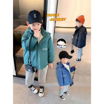 秋冬季加厚男孩沖鋒衣兒童羽絨服