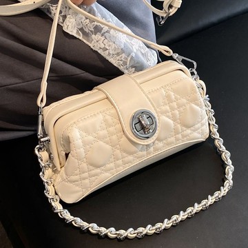 Bag House👜 高級感菱格小包包女2025春夏新款小香風鏈條單肩包洋氣斜挎小方包