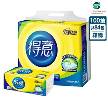 得意抽取式衛生紙(100抽/12包/7袋/箱)