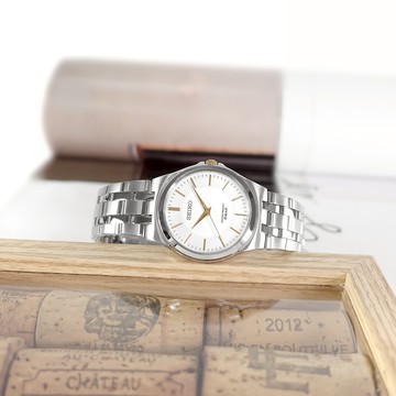 SEIKO 精工 / SCXP025 /礦石強化玻璃 日本機芯 不鏽鋼手錶 白色 34mm