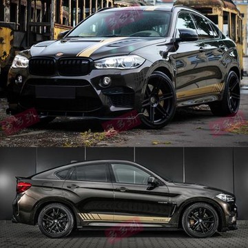 適用寶馬拉花X3X4X5X6M35系車身貼紙側裙腰線貼引擎蓋改裝裝飾貼