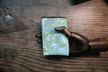 绿色佩斯利口袋巾绅士风百搭手帕丝巾