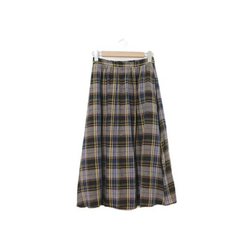 Back to Green-經典復古半身裙 沈穩格紋 s-15//vintage skirt