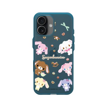 iPhone 17 Clear (相機按鈕) 夜幕藍 - 三麗鷗-蜜糖邦尼 Sugarbunnies - 雙胞胎兔排排站