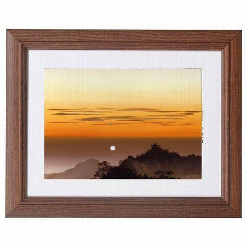 水彩画B. Stelling モンサンミッシェル金色フレーム 風景画(世界遺産