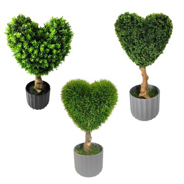 人造花 仿真植物 仿真樹 仿真綠植 仿真擺飾 馬遜熱銷款仿真異形松針樹仿真愛心盆栽圣誕樹擺件圓球盆栽裝飾137S 快速出貨