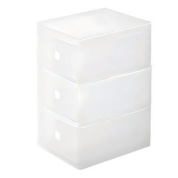 磨砂抽屜式桌面收納系列 -03.抽屜收納  白色  3層