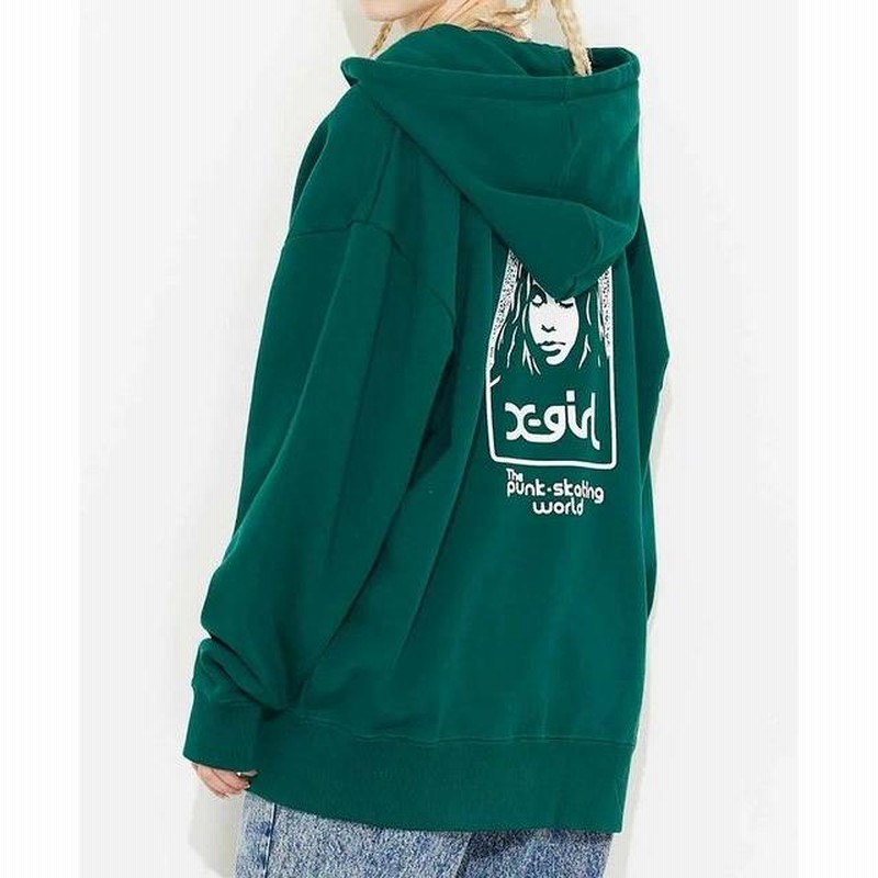 エックスガール X-GIRL NOISE FACE ZIP UP SWEAT HOODIE ノイズ 