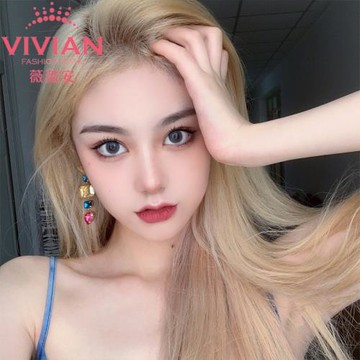 薇薇安假發女長直發洋氣亞麻金色直發全頭套手織蕾絲仿真分界Z16