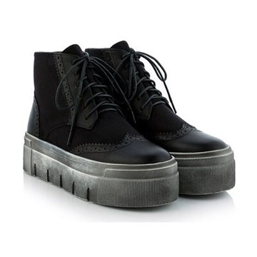 短靴低筒靴子-歐美時尚厚底繫帶女馬丁靴3色73is20【獨家進口】【米蘭精品】