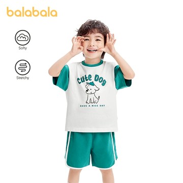 巴拉巴拉寶寶短袖童裝2024新款純棉運動夏裝
