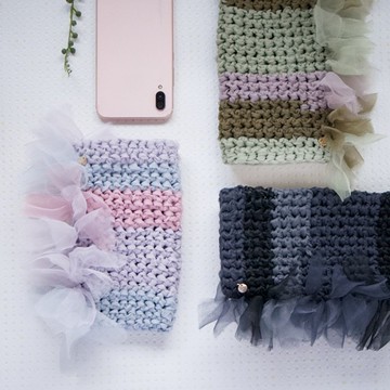 手機斜背包 | 荷葉邊 | 粉彩・大地・時尚