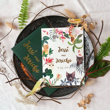 手繪插畫設計 寵物 婚禮 喜帖  活動邀請卡 客製化