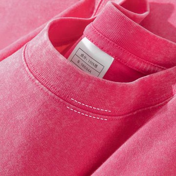 夏日多巴胺！260g重磅純棉短袖T恤 夏季純色水洗做舊休閑上衣男女