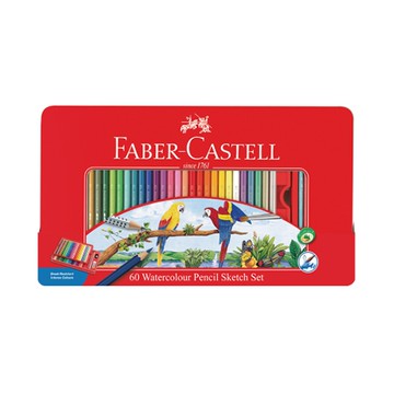 【非庫存商品急單勿下】Faber-Castell 輝柏 60色水性色鉛筆/鐵盒/鸚鵡 115965 (NOD)