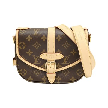 LOUIS VUITTON LV 路易威登 棕色 原花帆布 Saumur BB 肩背包 【二手名牌BRAND OFF】