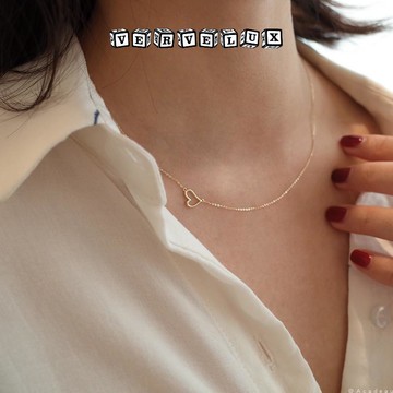 两件9.9折🔥臺灣出貨🔥可開發票✅通體S純銀鍍愛心項鍊女 簡約氣質百搭吊墜極簡小巧鎖骨鏈