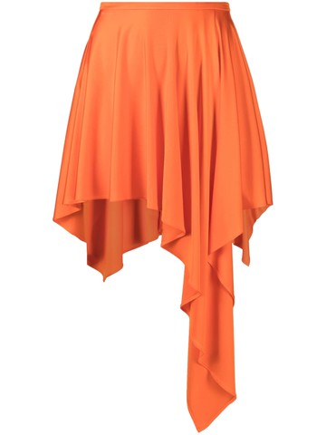 Stella McCartney - asymmetric draped skirt - women - Viscose - 40 - Orange