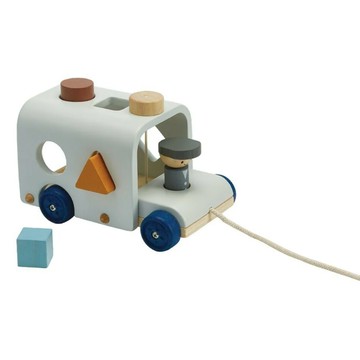 PlanToys 形狀配對小巴士-清新藍