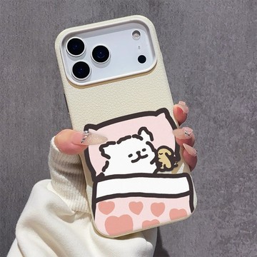 大孔皮紋防摔軟殼 睡覺可愛小狗 適用iPhone17Air 16promax 15plus 14 13 12 蘋果手機殼
