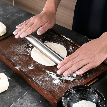 304不銹鋼搟面杖家用加厚搟面棍壓餃子皮不粘搟面棒大號烘培工具