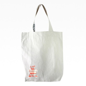 紅白藍330 X 又一山人 - 熊白藍棉布袋 B (小熊) 格子1