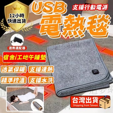 【台灣出貨 免運費】速熱USB電熱毯 雙人電熱毯 單人電熱毯 電熱毯 戶外電熱毯 宿舍可用 低壓安全 過熱自動斷電 三擋