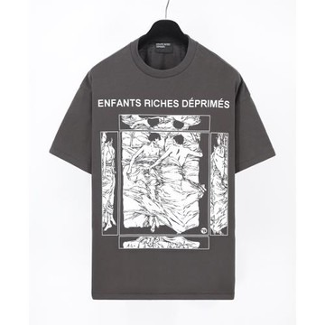 MAN 衣櫥！憂郁的富二代ERD 男女印花短袖T恤 炭灰黑色純棉