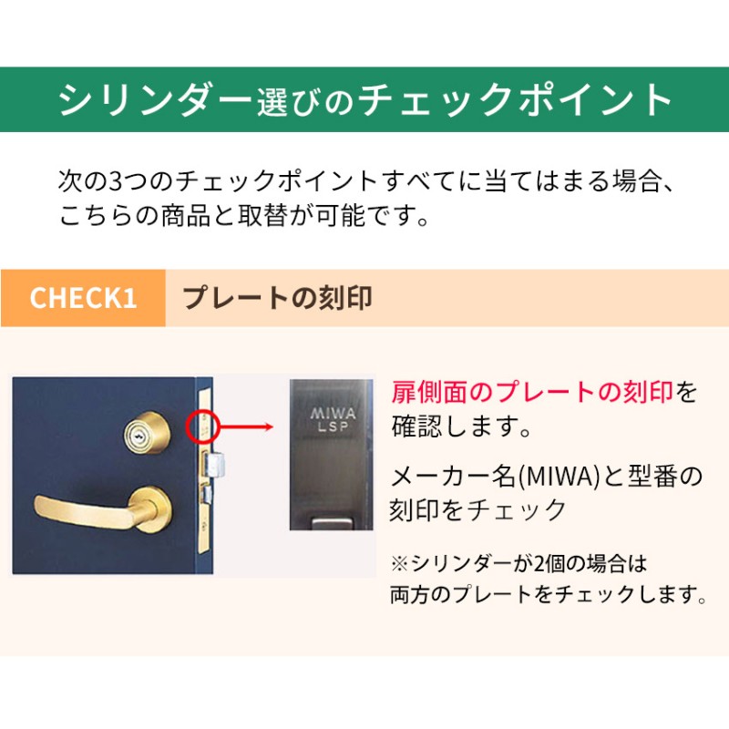 MIWA 美和ロック LSPタイプ シリンダー錠 鍵 交換 玄関ドア 自分で LE-01 TESP TE-01 TE-02 GAE LZSP TE22  | LINEブランドカタログ