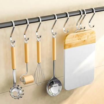 扁條掛勾m號 不鏽鋼s型掛鉤 不銹鋼s形掛勾 扁形掛衣鉤 廚房衛浴室萬用掛勾