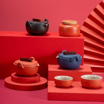 陶瓷快客杯一壺二杯簡易功夫茶具套裝旅行包車載便攜式國潮風禮品