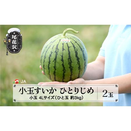 ふるさと納税 先行予約 すいか スイカ 尾花沢産 小玉すいか ひとりじめ4Lサイズ 約3kg×2玉 7月中旬〜7月下旬頃発送 令和6年産 2024年産 .. 山形県尾花沢市