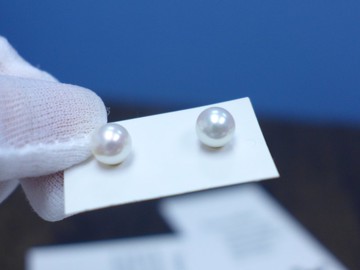 (人氣商品)18K金天然無調色日本Akoya珍珠耳環